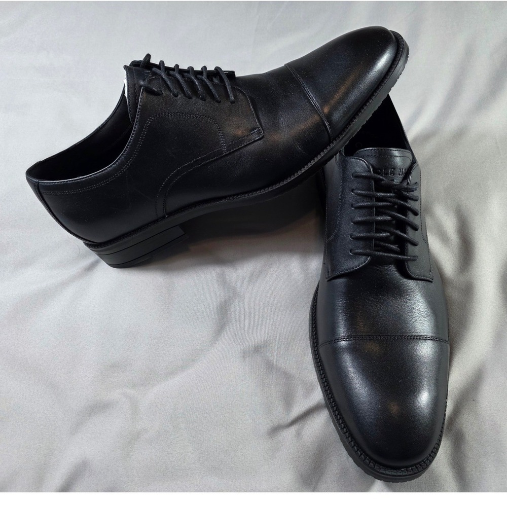 Cole Haan ME Cap Oxford Men 10.5 Black Leather Dress Shoes C34136 NEW